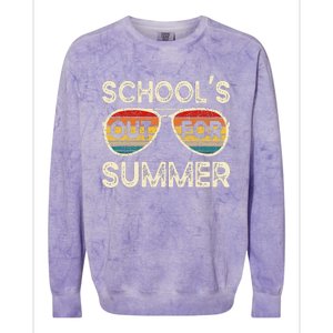 Retro Last Day Of School Schools Out For Summer Teacher Colorblast Crewneck Sweatshirt