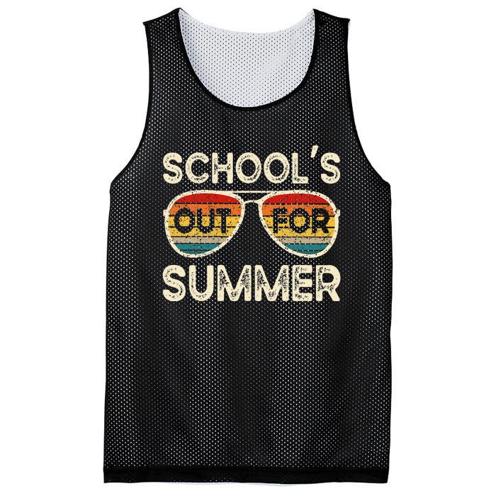 Retro Last Day Of School Schools Out For Summer Teacher Mesh Reversible Basketball Jersey Tank