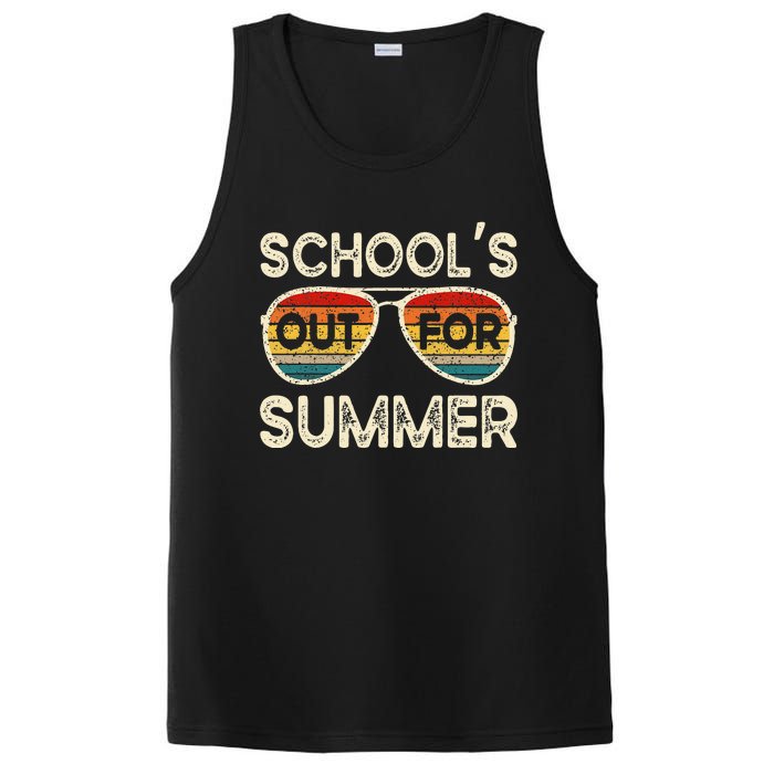 Retro Last Day Of School Schools Out For Summer Teacher PosiCharge Competitor Tank