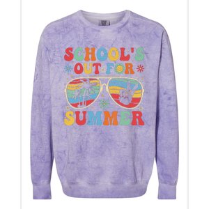 Retro Last Day Of Schools Out For Summer Teacher Boy Girl Colorblast Crewneck Sweatshirt