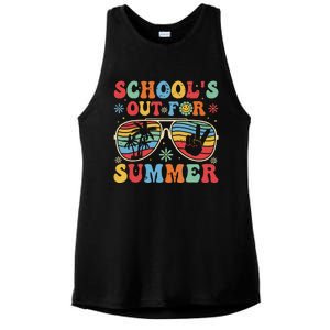 Retro Last Day Of Schools Out For Summer Teacher Boy Girl Ladies PosiCharge Tri-Blend Wicking Tank