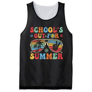 Retro Last Day Of Schools Out For Summer Teacher Boy Girl Mesh Reversible Basketball Jersey Tank