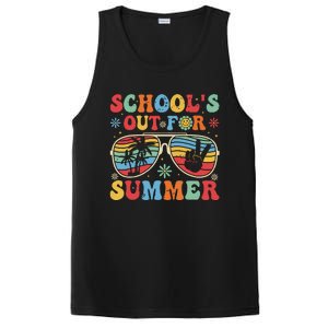 Retro Last Day Of Schools Out For Summer Teacher Boy Girl PosiCharge Competitor Tank