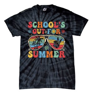 Retro Last Day Of Schools Out For Summer Teacher Boy Girl Tie-Dye T-Shirt