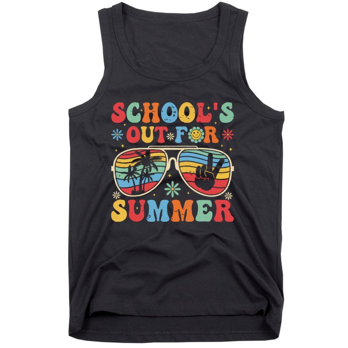 Retro Last Day Of Schools Out For Summer Teacher Boy Girl Tank Top