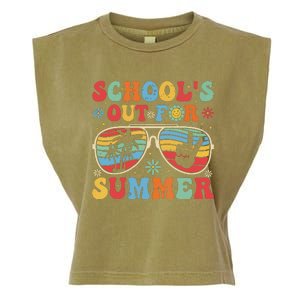 Retro Last Day Of Schools Out For Summer Teacher Boy Girl Garment-Dyed Women's Muscle Tee