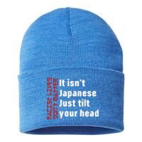 Racist Lives Don’t Matter Gift It Isn't Japanese Tilt Your Head Gift Sustainable Knit Beanie