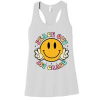 Retro Last Day Of School Peace Out 1st Grade Teacher Women's Racerback Tank