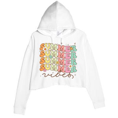 Retro Last Day Of School Peace Out 5th Grade Teacher Crop Fleece Hoodie