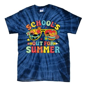 Retro Last Day Of Schools Out For Summer Teacher Boy Girl Tie-Dye T-Shirt