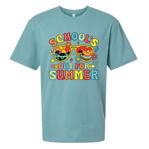 Retro Last Day Of Schools Out For Summer Teacher Boy Girl Sueded Cloud Jersey T-Shirt