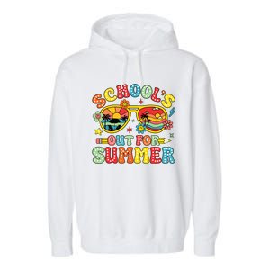 Retro Last Day Of Schools Out For Summer Teacher Boy Girl Garment-Dyed Fleece Hoodie