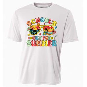 Retro Last Day Of Schools Out For Summer Teacher Boy Girl Cooling Performance Crew T-Shirt