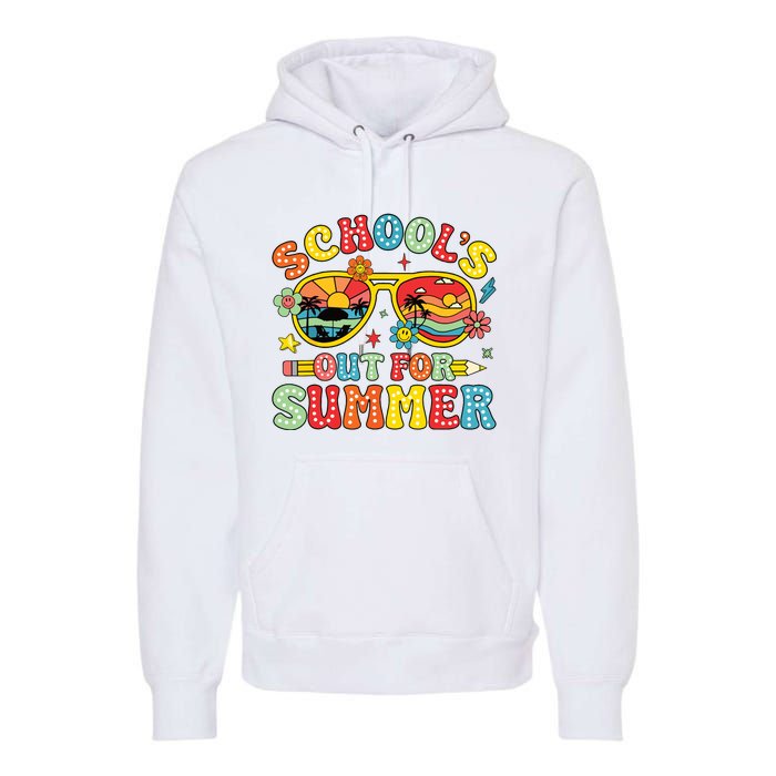 Retro Last Day Of Schools Out For Summer Teacher Boy Girl Premium Hoodie