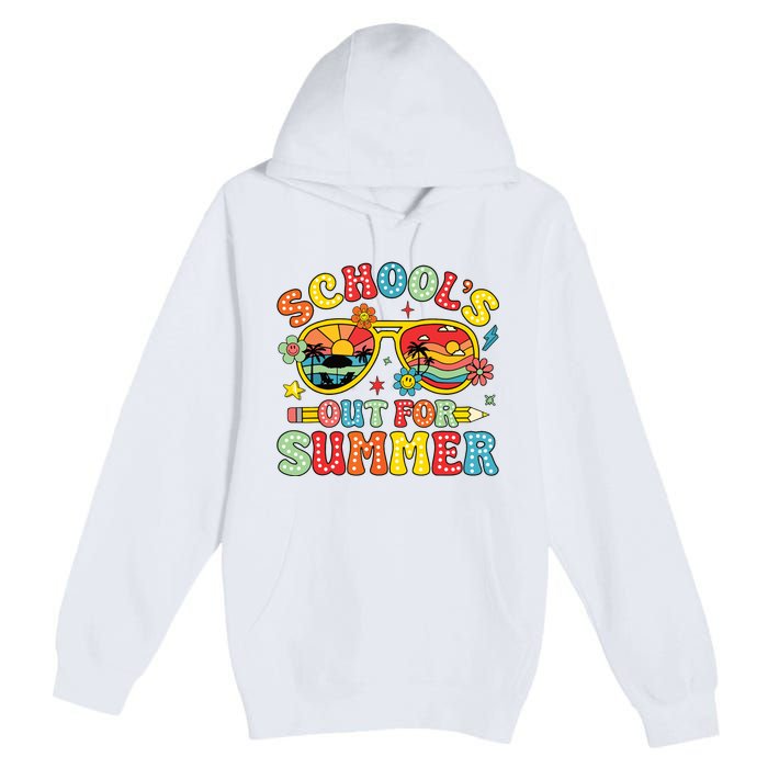 Retro Last Day Of Schools Out For Summer Teacher Boy Girl Premium Pullover Hoodie