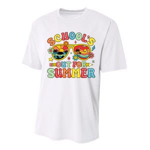 Retro Last Day Of Schools Out For Summer Teacher Boy Girl Performance Sprint T-Shirt