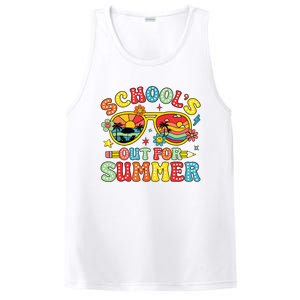 Retro Last Day Of Schools Out For Summer Teacher Boy Girl PosiCharge Competitor Tank