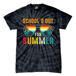 Retro Last Day Of Schools Out For Summer Teacher Boy Girl Tie-Dye T-Shirt