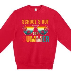 Retro Last Day Of Schools Out For Summer Teacher Boy Girl Premium Crewneck Sweatshirt