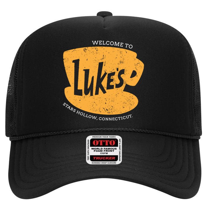 Retro Lukes Diner High Crown Mesh Back Trucker Hat