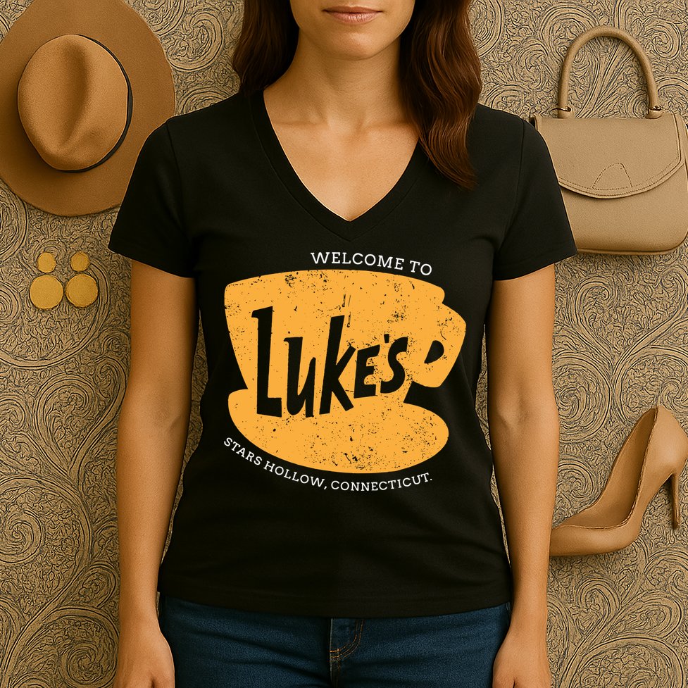 Retro Lukes Diner Women's V-Neck T-Shirt