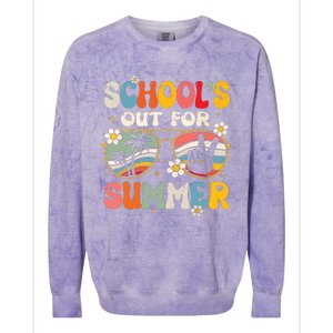 Retro Last Day Of Schools Out For Summer Teacher Boy Girl Colorblast Crewneck Sweatshirt