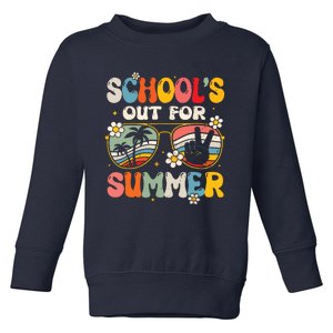 Retro Last Day Of Schools Out For Summer Teacher Boy Girl Toddler Sweatshirt