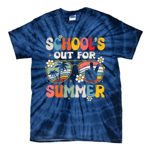 Retro Last Day Of Schools Out For Summer Teacher Boy Girl Tie-Dye T-Shirt