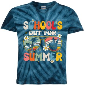 Retro Last Day Of Schools Out For Summer Teacher Boy Girl Kids Tie-Dye T-Shirt