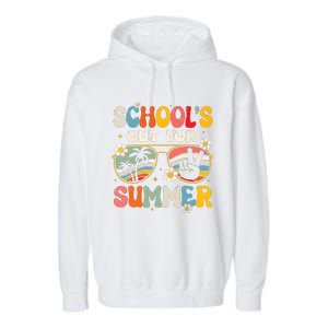 Retro Last Day Of Schools Out For Summer Teacher Boy Girl Garment-Dyed Fleece Hoodie