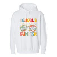 Retro Last Day Of Schools Out For Summer Teacher Boy Girl Garment-Dyed Fleece Hoodie