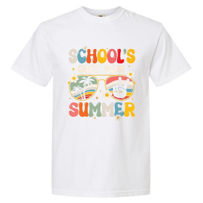 Retro Last Day Of Schools Out For Summer Teacher Boy Girl Garment-Dyed Heavyweight T-Shirt