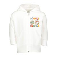 Retro Last Day Of Schools Out For Summer Teacher Boy Girl Toddler Zip Fleece Hoodie