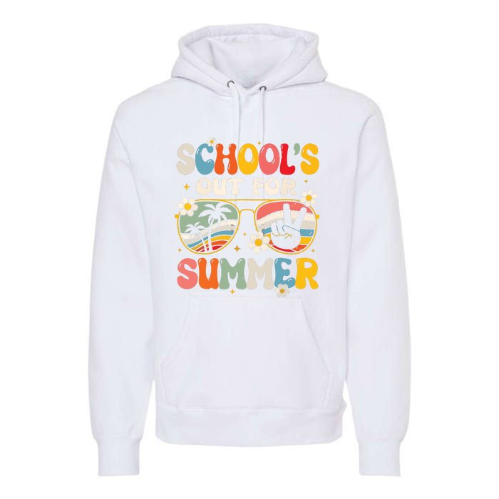 Retro Last Day Of Schools Out For Summer Teacher Boy Girl Premium Hoodie