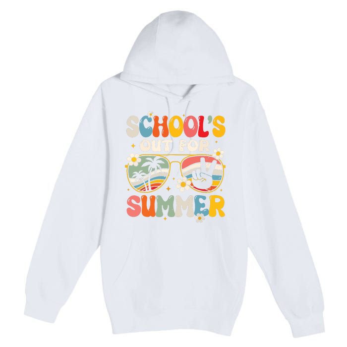 Retro Last Day Of Schools Out For Summer Teacher Boy Girl Premium Pullover Hoodie