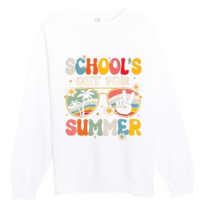 Retro Last Day Of Schools Out For Summer Teacher Boy Girl Premium Crewneck Sweatshirt