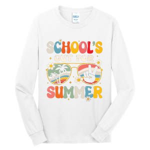 Retro Last Day Of Schools Out For Summer Teacher Boy Girl Tall Long Sleeve T-Shirt