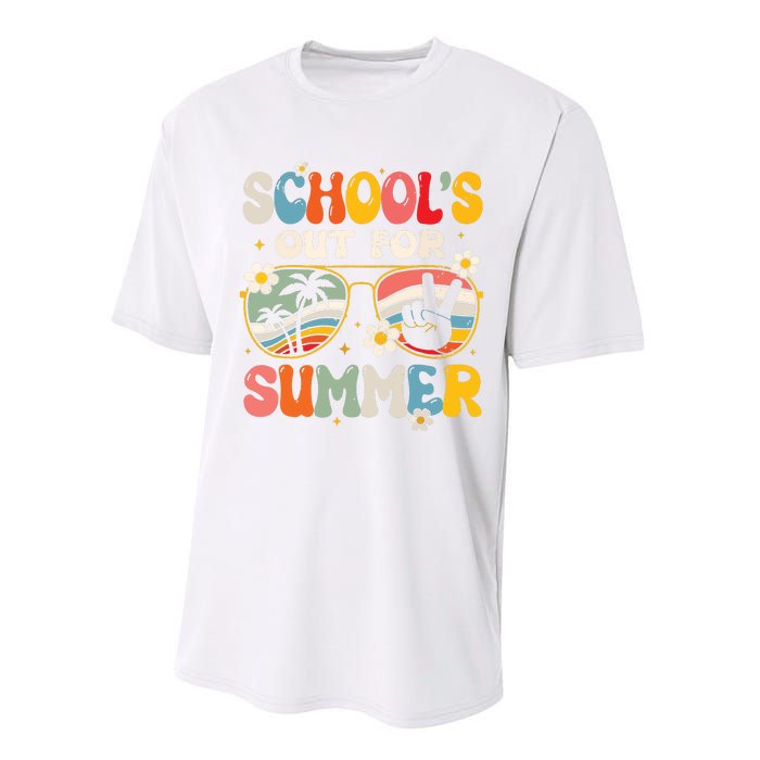 Retro Last Day Of Schools Out For Summer Teacher Boy Girl Performance Sprint T-Shirt