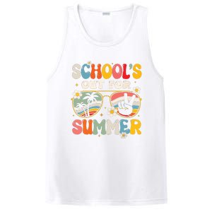 Retro Last Day Of Schools Out For Summer Teacher Boy Girl PosiCharge Competitor Tank