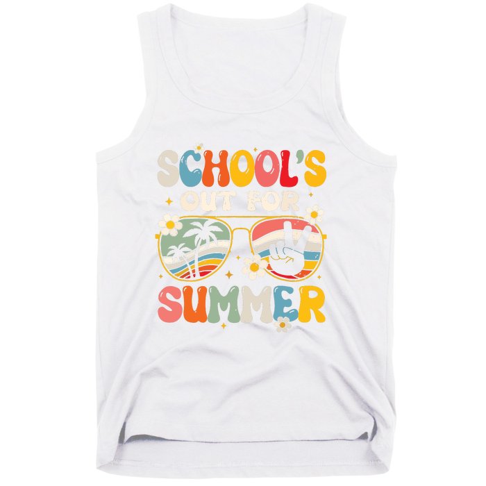 Retro Last Day Of Schools Out For Summer Teacher Boy Girl Tank Top