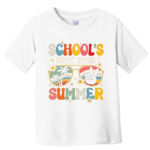 Retro Last Day Of Schools Out For Summer Teacher Boy Girl Toddler T-Shirt