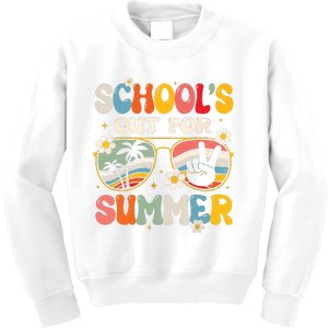 Retro Last Day Of Schools Out For Summer Teacher Boy Girl Kids Sweatshirt