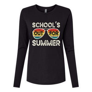 Retro Last Day Of School Schools Out For Summer Teacher Womens Cotton Relaxed Long Sleeve T-Shirt