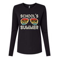 Retro Last Day Of School Schools Out For Summer Teacher Womens Cotton Relaxed Long Sleeve T-Shirt