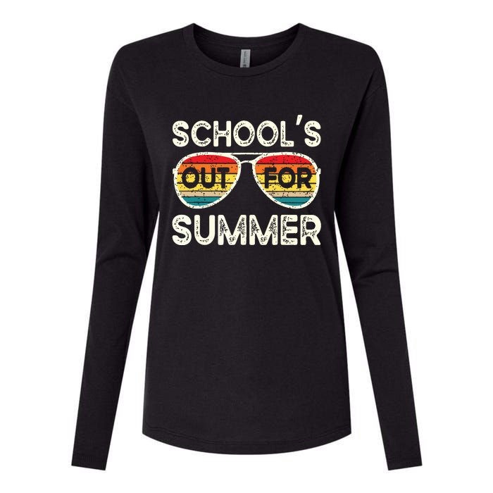 Retro Last Day Of School Schools Out For Summer Teacher Womens Cotton Relaxed Long Sleeve T-Shirt