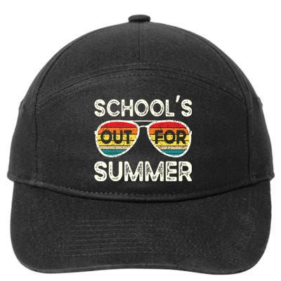 Retro Last Day Of School Schools Out For Summer Teacher 7-Panel Snapback Hat