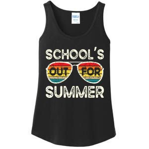 Retro Last Day Of School Schools Out For Summer Teacher Ladies Essential Tank