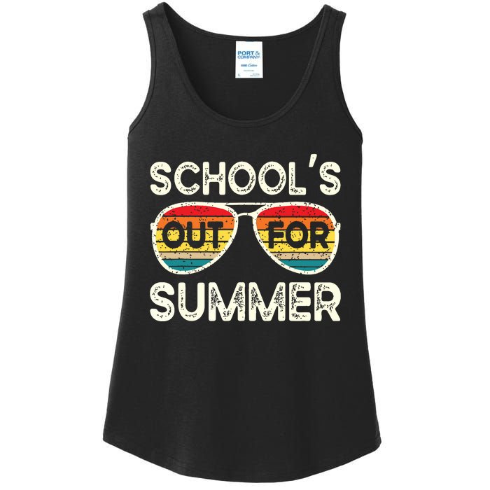 Retro Last Day Of School Schools Out For Summer Teacher Ladies Essential Tank