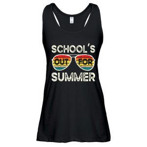 Retro Last Day Of School Schools Out For Summer Teacher Ladies Essential Flowy Tank