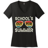 Retro Last Day Of School Schools Out For Summer Teacher Women's V-Neck T-Shirt